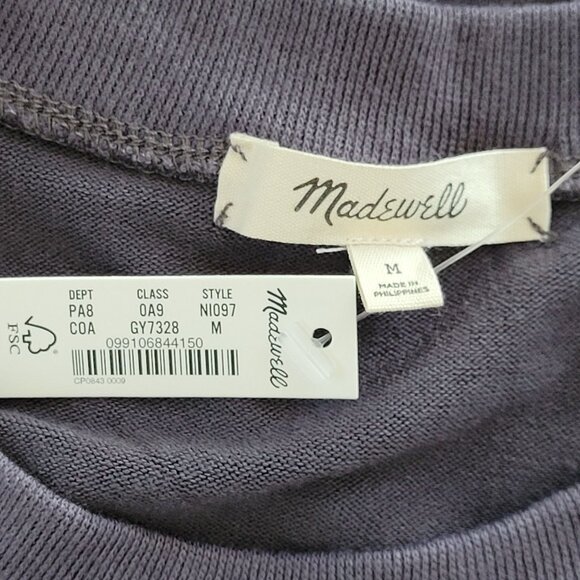 Madewell Dreamiest Knit Long Sleeve Tee Womens Size M Gray NWT - Picture 4 of 5
